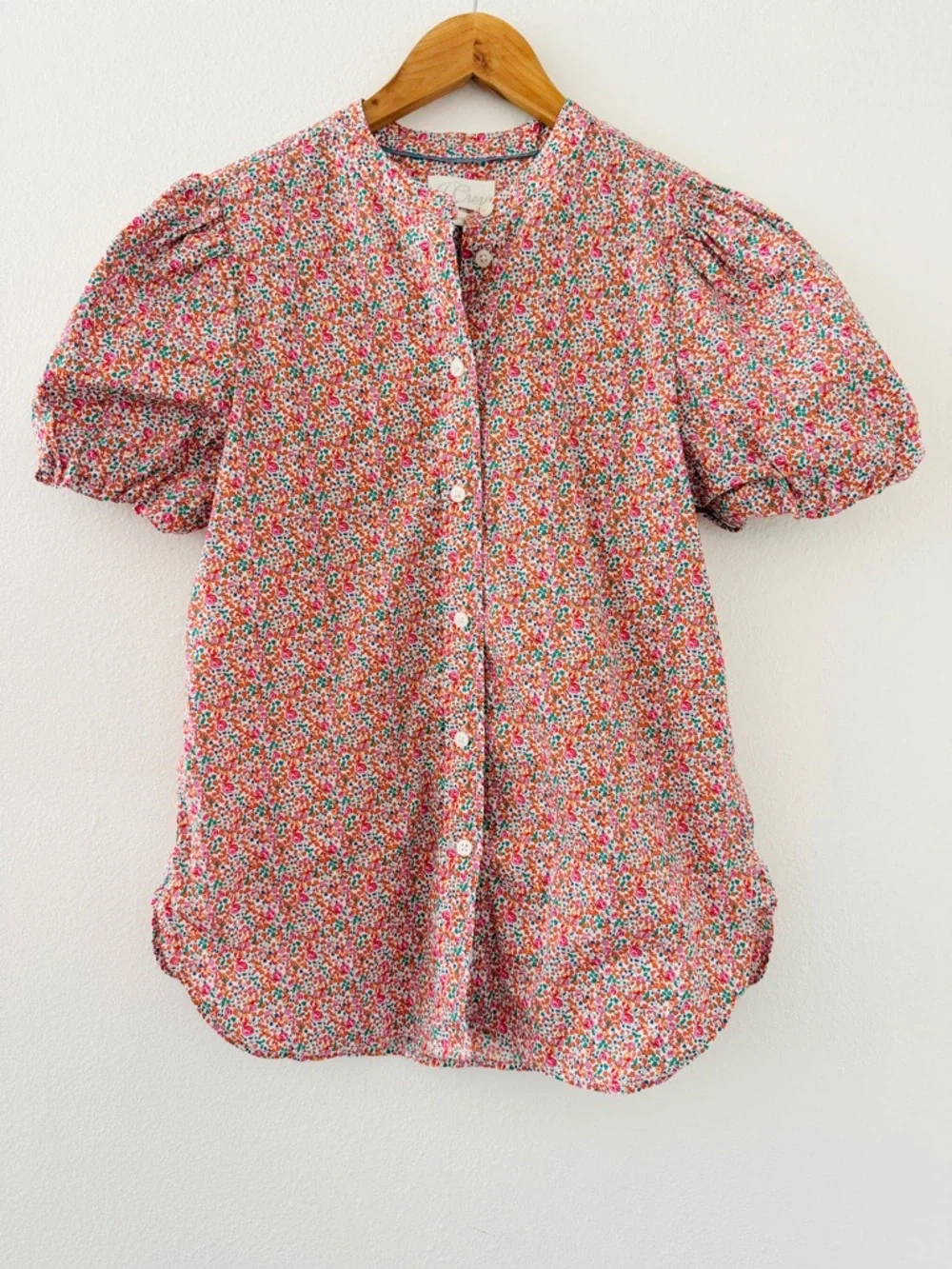 J.Crew Eloise Floral Liberty Fabric Puff Sleeve Button Down Blouse
